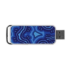 Aboriginal Art - Blue Campsites Portable Usb Flash (two Sides) by hogartharts