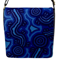 Aboriginal Art - Blue Campsites Flap Closure Messenger Bag (s) by hogartharts