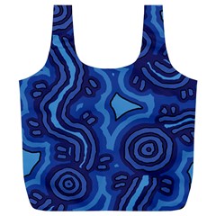 Aboriginal Art - Blue Campsites Full Print Recycle Bag (xl) by hogartharts