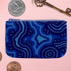 Aboriginal Art - Blue Campsites Large Coin Purse by hogartharts