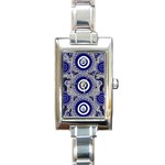 Aboriginal Art - Gathering Rectangle Italian Charm Watch Front