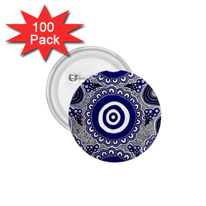 Aboriginal Art - Gathering 1.75  Buttons (100 pack) 