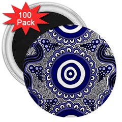 Aboriginal Art - Gathering 3  Magnets (100 Pack) by hogartharts