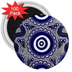 Aboriginal Art - Gathering 3  Magnets (100 pack) Front