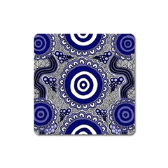 Aboriginal Art - Gathering Square Magnet by hogartharts