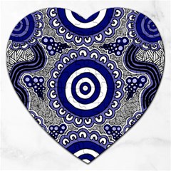 Aboriginal Art - Gathering Jigsaw Puzzle (heart) by hogartharts