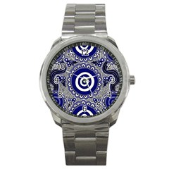 Aboriginal Art - Gathering Sport Metal Watch by hogartharts