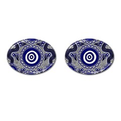 Aboriginal Art - Gathering Cufflinks (oval) by hogartharts