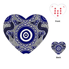 Aboriginal Art - Gathering Playing Cards (heart)