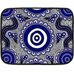 Aboriginal Art - Gathering Fleece Blanket (mini) by hogartharts