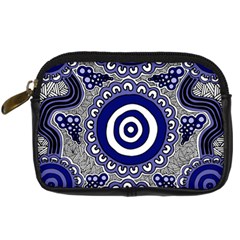 Aboriginal Art - Gathering Digital Camera Leather Case by hogartharts