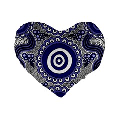 Aboriginal Art - Gathering Standard 16  Premium Heart Shape Cushions