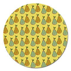 Pears Yellow Magnet 5  (round) by snowwhitegirl