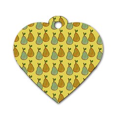 Pears Yellow Dog Tag Heart (two Sides) by snowwhitegirl