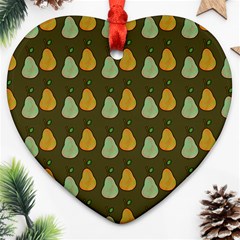 Pears Brown Heart Ornament (two Sides) by snowwhitegirl