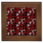 Gothic Woman Rose Bats Pattern Framed Tiles Front