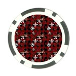 Gothic Woman Rose Bats Pattern Poker Chip Card Guard Front