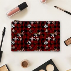 Gothic Woman Rose Bats Pattern Cosmetic Bag (medium) by snowwhitegirl