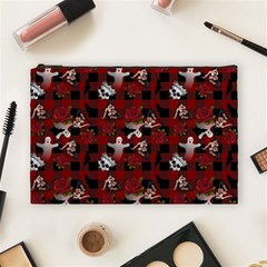 Gothic Woman Rose Bats Pattern Cosmetic Bag (large) by snowwhitegirl