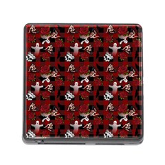 Gothic Woman Rose Bats Pattern Memory Card Reader (square 5 Slot) by snowwhitegirl