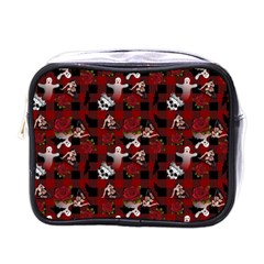 Gothic Woman Rose Bats Pattern Mini Toiletries Bag (one Side) by snowwhitegirl