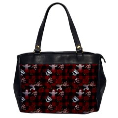 Gothic Woman Rose Bats Pattern Oversize Office Handbag by snowwhitegirl