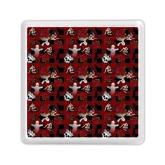 Gothic Woman Rose Bats Pattern Memory Card Reader (square) by snowwhitegirl