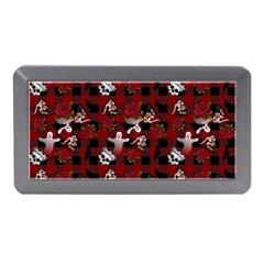 Gothic Woman Rose Bats Pattern Memory Card Reader (mini) by snowwhitegirl