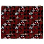 Gothic Woman Rose Bats Pattern Cosmetic Bag (XXXL) Back