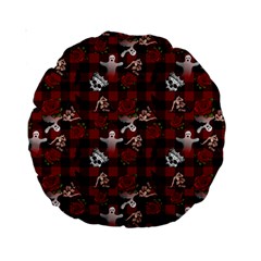 Gothic Woman Rose Bats Pattern Standard 15  Premium Round Cushions by snowwhitegirl