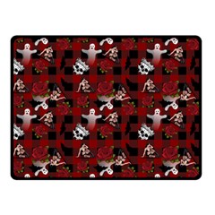 Gothic Woman Rose Bats Pattern Double Sided Fleece Blanket (small)  by snowwhitegirl