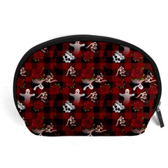 Gothic Woman Rose Bats Pattern Accessory Pouch (large) by snowwhitegirl