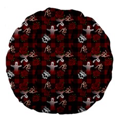 Gothic Woman Rose Bats Pattern Large 18  Premium Flano Round Cushions by snowwhitegirl