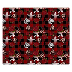 Gothic Woman Rose Bats Pattern Double Sided Flano Blanket (small)  by snowwhitegirl