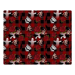 Gothic Woman Rose Bats Pattern Double Sided Flano Blanket (large)  by snowwhitegirl