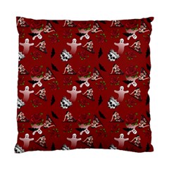 Gothic Woman Rose Bats Pattern Red Standard Cushion Case (one Side) by snowwhitegirl