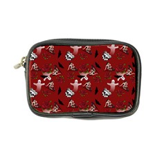 Gothic Woman Rose Bats Pattern Red Coin Purse by snowwhitegirl