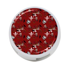 Gothic Woman Rose Bats Pattern Red 4-port Usb Hub (one Side) by snowwhitegirl