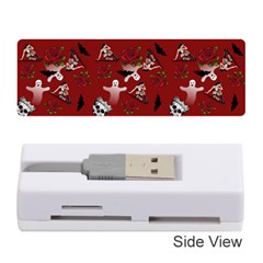 Gothic Woman Rose Bats Pattern Red Memory Card Reader (stick) by snowwhitegirl