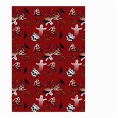 Gothic Woman Rose Bats Pattern Red Small Garden Flag (two Sides) by snowwhitegirl