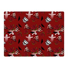 Gothic Woman Rose Bats Pattern Red Double Sided Flano Blanket (mini)  by snowwhitegirl