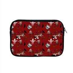 Gothic Woman Rose Bats Pattern Red Apple Macbook Pro 15  Zipper Case by snowwhitegirl