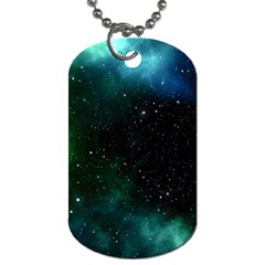 Galaxy Sky Blue Green Dog Tag (one Side) by snowwhitegirl