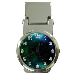 Galaxy Sky Blue Green Money Clip Watches by snowwhitegirl