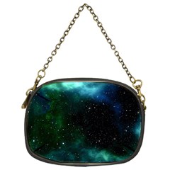 Galaxy Sky Blue Green Chain Purse (one Side) by snowwhitegirl