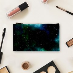 Galaxy Sky Blue Green Cosmetic Bag (small) by snowwhitegirl