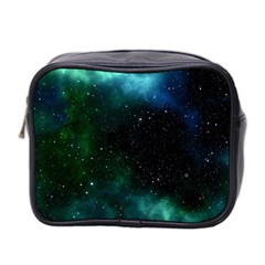 Galaxy Sky Blue Green Mini Toiletries Bag (two Sides) by snowwhitegirl