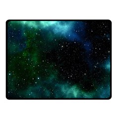 Galaxy Sky Blue Green Double Sided Fleece Blanket (small)  by snowwhitegirl