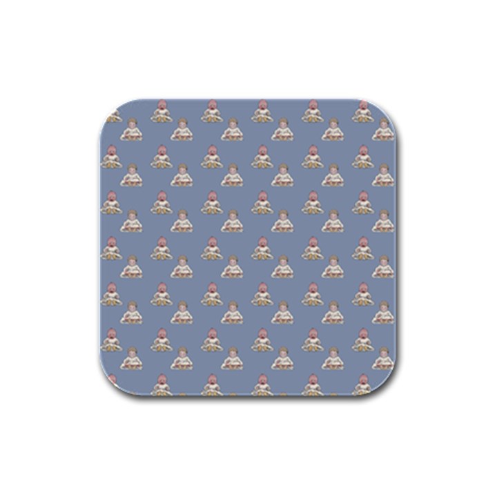 Vintage Baby Pattern Rubber Square Coaster (4 pack) 