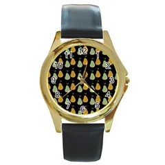 Pears Black Round Gold Metal Watch by snowwhitegirl